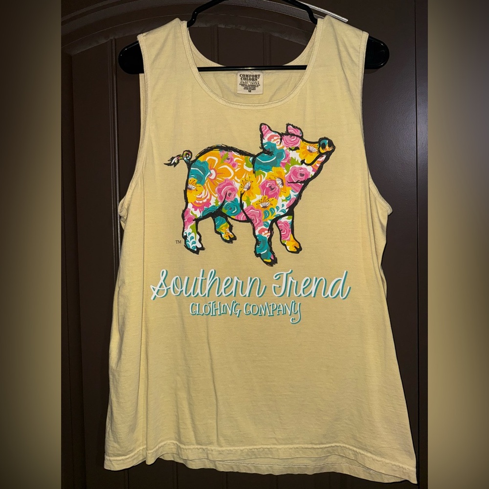 Southern Trend Comfort Colors Yellow Tank Top